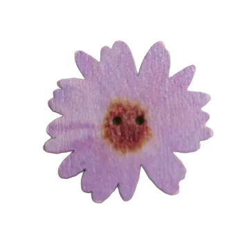 Knoflík Knoflík dřevěný světlý fialový květ