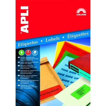 Samolepící etiketa APLI univerzální etikety, 210 x 297 mm, žluté, 20 listů