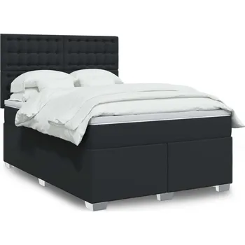 Postel vidaXL Box spring postel s matrací 140x200 cm umělá kůže [3293024] Barva: Černá