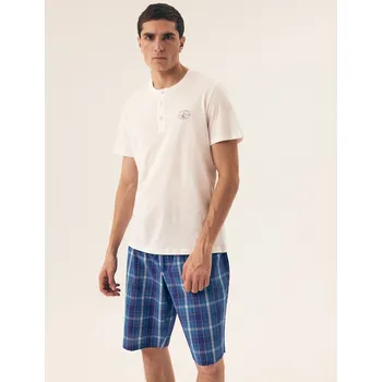 Pánské pyžamo Pyžamo Henderson Premium 42616 Dock kr/r M-3XL bílá XXL