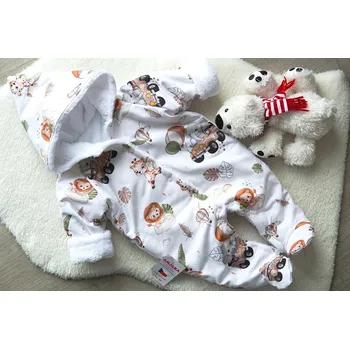 Kojenecká kombinéza AMÁLKA Zateplená kombinéza, zvířátka s balónky Velikost: 56-62