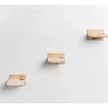 Rhr Šplhací stěna pro kočky – nástěnné schůdky – sada 3 ks (Béžová)