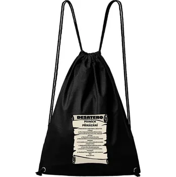 Městský batoh DOBRÝ TRIKO Bavlněný batoh Pivní přikázání Barva: Černá
