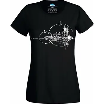 Dámské tričko Dámské tričko Horská krajina v noci (Velikost: XXL, Barva: Černá)
