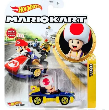 Hračka Mattel Hot Wheels HDB35 Mario Kart autíčko angličák Toad Mach 8