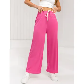Dámské kalhoty Růžové dámské šíroké textilní kalhoty Bolf W7956 - 2XL
