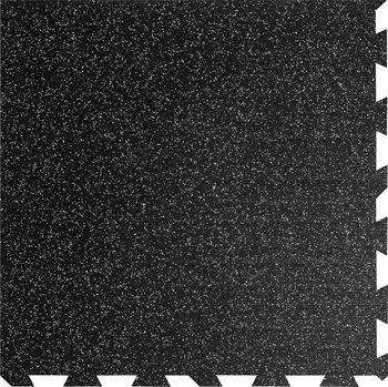 Venkovní dlažba Černo-šedá gumová modulová puzzle dlažba (roh) FLOMA FitFlo SF1050 - 100 x 100 x 2 cm