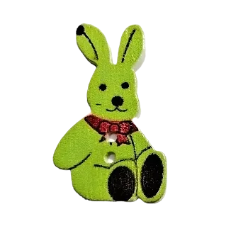 Knoflík Knoflík dřevěný zajíc zelený