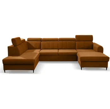 Sedací souprava Rozkládací rohová sedačka FOREWER U okrová