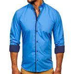 Modrá pánská elegantní košile s dlouhým rukávem Bolf 7724-1 - S