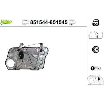 Stahovačka okna Zvedací zařízení oken VALEO 851544