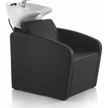 Kadeřnické křeslo Xanitalia Mycí BOX SUN keramika bílá, koženka černá Báze: Černá