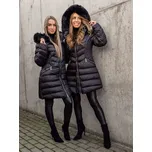 Černá dámská prodloužená prošívaná zimní bunda s kapucí kabát Bolf 5M3162B - XL