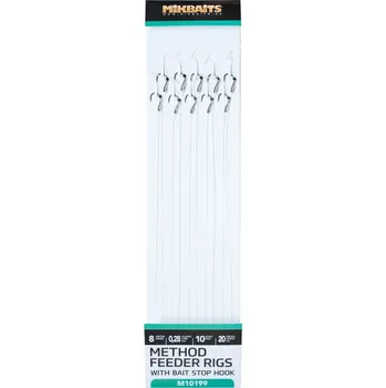 MIKBAITS Method Feeder návazce - Návazce č.8 s nekonečnou zarážkou 10ks