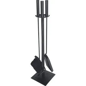 Krbová kamna Sada krbového nářadí 3 dílná 150 x 150 x 610 mm, černá, K221-B