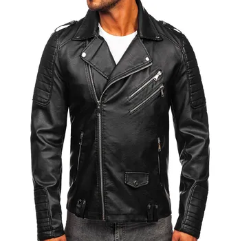 Černý pánský koženkový křivák bunda Bolf 11Z8065 - M