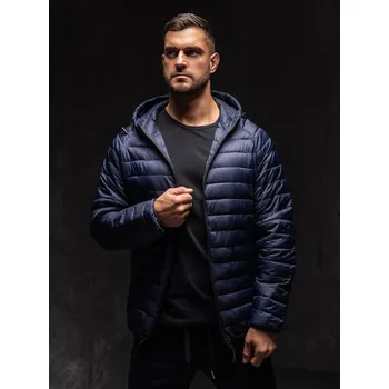 Tmavě modrá pánská prošívaná přechodová bunda Bolf 13021A1 - M