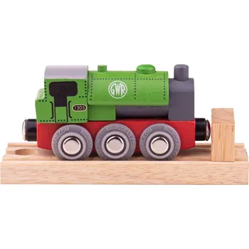 Vláček a vláčkodráha Bigjigs Rail Dřevěná lokomotiva GWR zelená