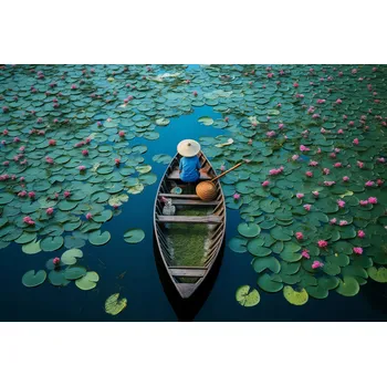 Plakát Plakát Loď s lekníny, bez rámu, 91,5 x 61 cm