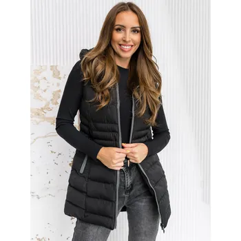 Dámská vesta Černá dámská dlouhá prošívaná vesta Bolf 7040A1 - XL