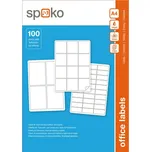 Spoko samolepicí etikety, 70 x 50,8 mm, papír/A4, bílé - 1500 ks
