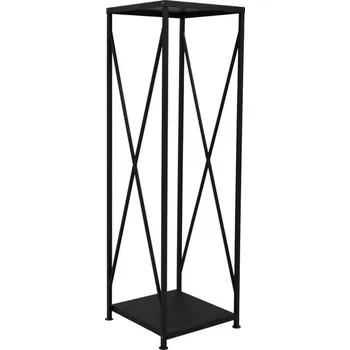 Krbová kamna Stojan na dřevo ocelový 340 x 340 x 1110 mm, černá, H162-B