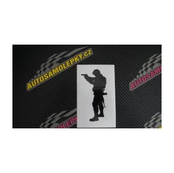 Samolepící dekorace Voják 002 levá (17 - šedá) SAMOLEPKA NA AUTO, NÁLEPKA, FÓLIE, POLEP, TUNING, VLASTNÍ TEXT, TISK, AUTOSAMOLEPKY.cz, POLEPY, OBRÁZEK, LOGO, 3D STICKERS