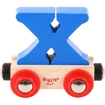 Vláček a vláčkodráha Bigjigs Rail Vagónek dřevěné vláčkodráhy - Písmeno X