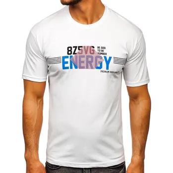 Pánské tričko Bílé pánské tričko s potiskem Bolf 14333 - 2XL