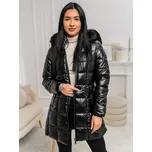 Černá dámská prodloužená prošívaná zimní bunda s kapucí kabát Bolf 16M9120 - L