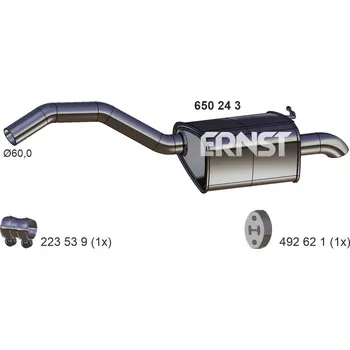 Tlumič výfuku Zadní tlumič výfuku ERNST 650243
