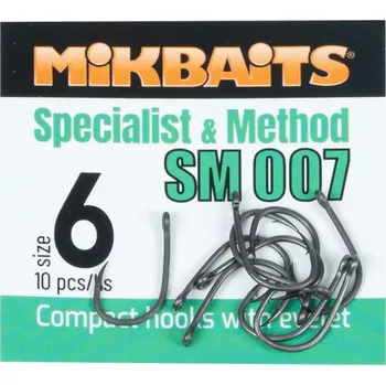 Rybářský háček MIKBAITS SPECIALIST & METHOD háčky - SM 007 hook č.6 10ks