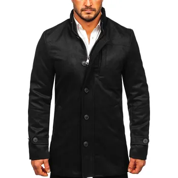 Pánský zimní kabát Černý pánský zimní kabát se stojáčkem Bolf M3129 - M