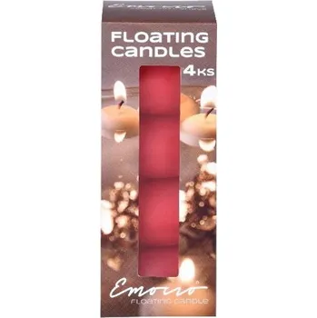 Svíčka Emocio plovoucí svíčky červené 4 ks