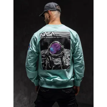 Pánská mikina Mentolová pánská mikina bez kapuce s potiskem Bolf 6476A1 - 2XL