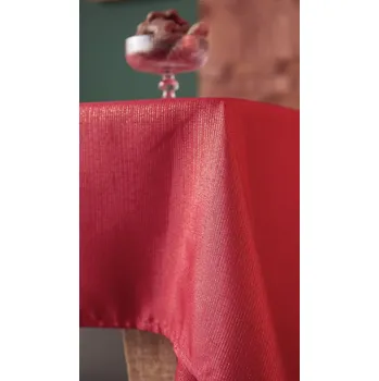 UBRUS červený se zlatou nitkou