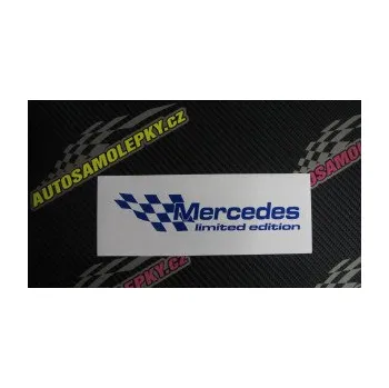 Polep vozidla SAMOLEPKA Mercedes limited edition levá (09 - bílá) NA AUTO, NÁLEPKA, FÓLIE, POLEP, TUNING, VLASTNÍ TEXT, TISK, AUTOSAMOLEPKY.cz, POLEPY, OBRÁZEK, LOGO, SAMOLEPKY