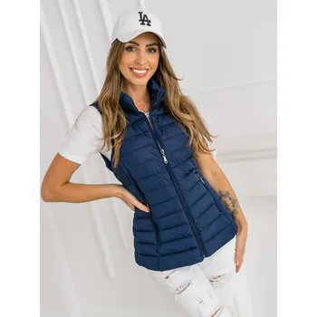 Dámská vesta Tmavě modrá dámská prošívaná vesta Bolf 16M9156 - XL