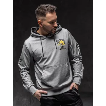Pánská mikina Šedá pánská mikina s kapucí a potiskem Bolf HM611A1 - 2XL