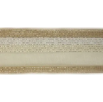 Stuha Plátnová stuha s monofilem, metaloplastem a drátem 40 mm, laté