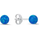 Stříbrné náušnice TMAVÝ OPÁL 5mm Ag 925; ≤0,3 g.