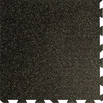 Venkovní dlažba Černo-žlutá gumová modulová puzzle dlažba (roh) FLOMA FitFlo SF1050 - 100 x 100 x 2 cm