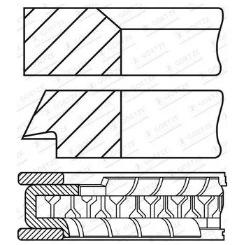 Píst motoru Sada pístních kroužků GOETZE ENGINE 08-446007-00