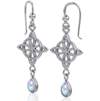 Náušnice Keltské stříbrné náušnice s měsíčním kamenem
