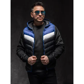 Pánská vesta Tmavě modrá pánská prošíváná vesta s kapucí Bolf HDL88004A1 - 2XL