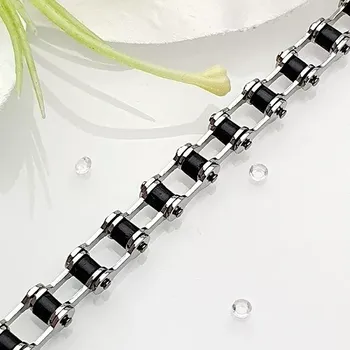 Náramek Ocelový pánský náramek černostříbrný