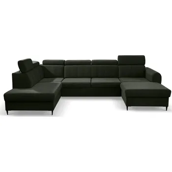 Sedací souprava Rozkládací rohová sedačka FOREWER U tmavě zelená