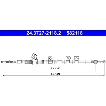 Brzdový systém Tažné lanko, parkovací brzda ATE 24.3727-2118.2