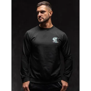 Pánská mikina Černá pánská mikina bez kapuce s potiskem Bolf 8744A1 - 2XL