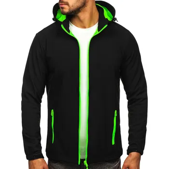 Černo-zelená pánská přechodová softshellová bunda Bolf HH017 - M